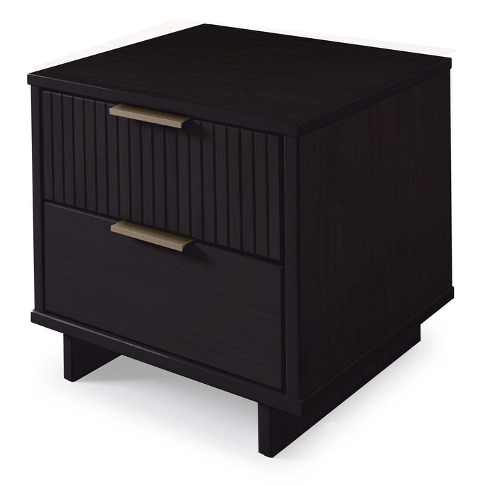 Manhattan Comfort Granville Modern Nightstand with 2 Full Extension Drawers - White