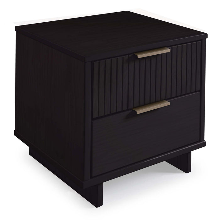 Manhattan Comfort Granville Modern Nightstand with 2 Full Extension Drawers - White