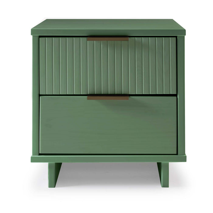 Manhattan Comfort Granville Modern Nightstand with Full Extension Drawer - Midnight Blue