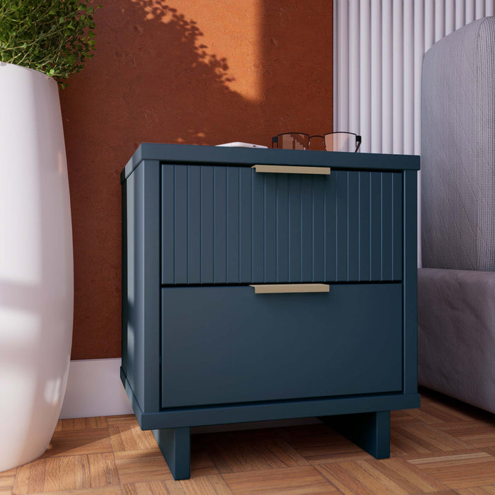 Manhattan Comfort Granville Modern Nightstand with Full Extension Drawer - Light Grey