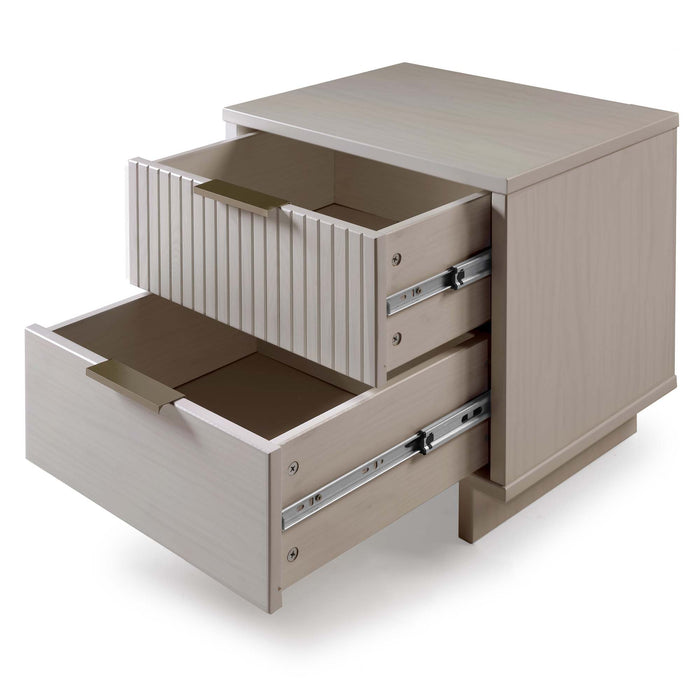 Manhattan Comfort Granville Modern Nightstand with Full Extension Drawer - Dark Grey