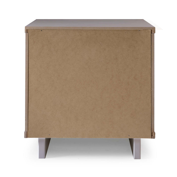 Manhattan Comfort Granville Modern Nightstand with Full Extension Drawer - Dark Grey