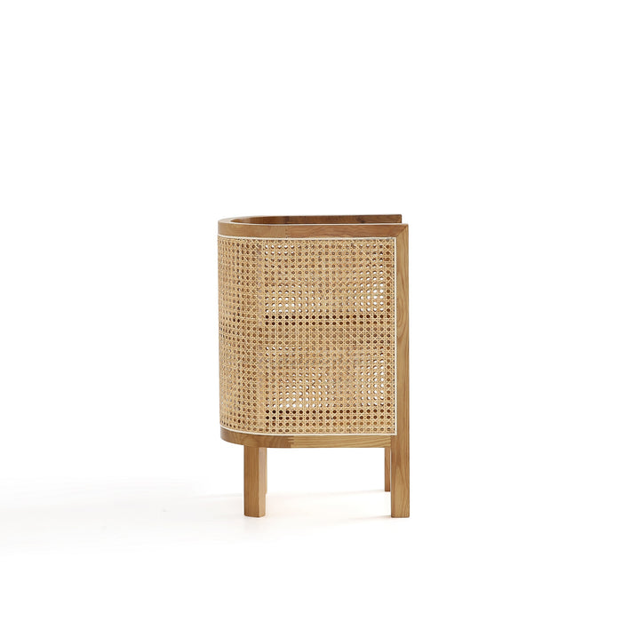 Manhattan Comfort Versailles End Table - Natural Cane