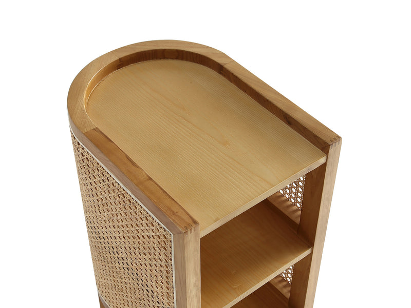 Manhattan Comfort Versailles End Table - Natural Cane