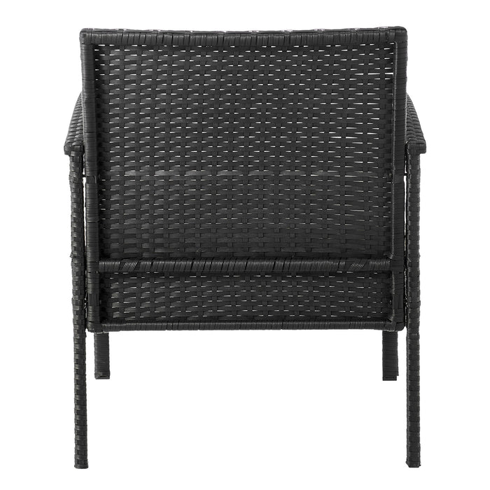 Manhattan Comfort Noli Steel Rattan 3-Piece Patio Conversation Set - Cream