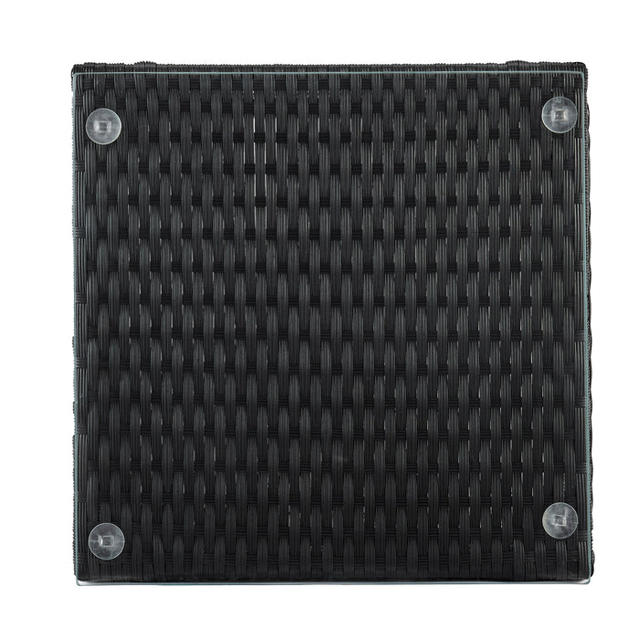 Manhattan Comfort Noli Steel Rattan 3-Piece Patio Conversation Set - Cream