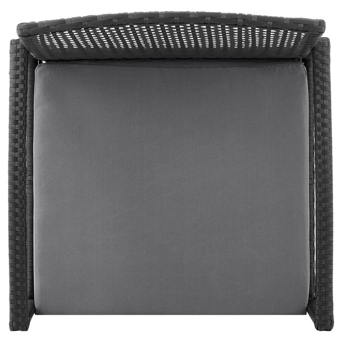 Manhattan Comfort Noli Steel Rattan 3-Piece Patio Conversation Set - Grey