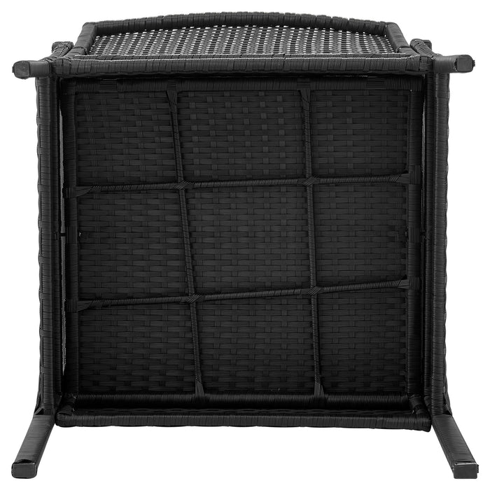 Manhattan Comfort Noli Steel Rattan 3-Piece Patio Conversation Set - Grey