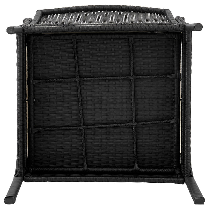 Manhattan Comfort Noli Steel Rattan 4-Piece Patio Conversation Set with Cushions - Grey