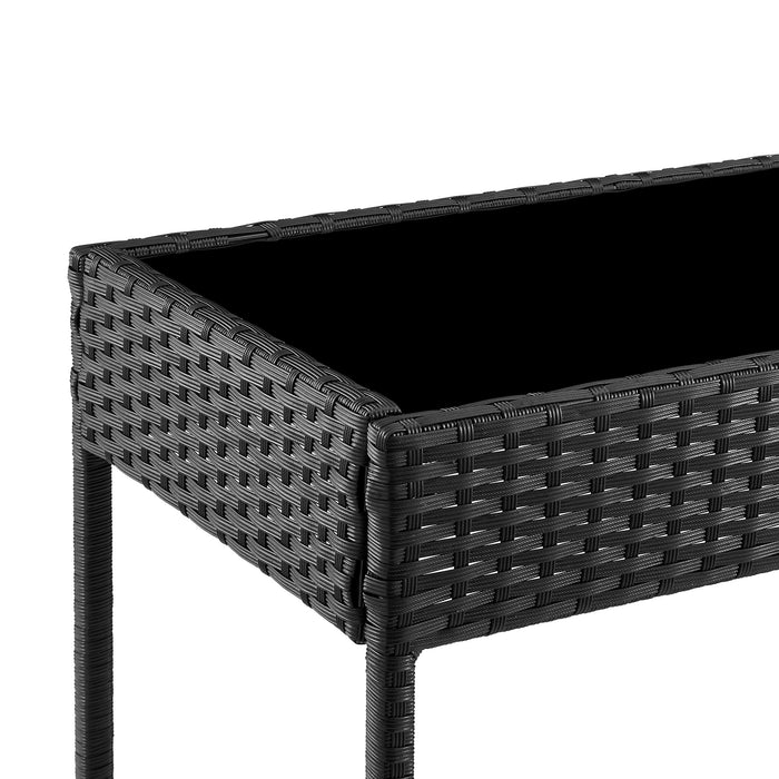 Manhattan Comfort Noli Steel Rattan 4-Piece Patio Conversation Set with Cushions - Grey