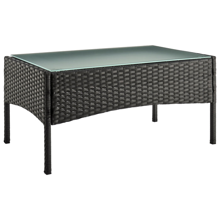 Manhattan Comfort Imperia Steel Rattan 4-Piece Patio Conversation Set - Cream