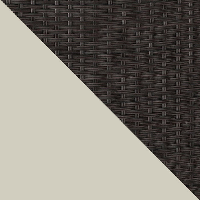 Manhattan Comfort Menton Steel Rattan 2-Piece Chair Lounge & 2-Seater with Coffee Table Patio Set - Cream