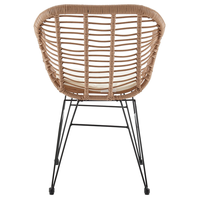 Manhattan Comfort Antibes 1.0 Steel Rattan 3-Piece Patio Conversation Set - Cream