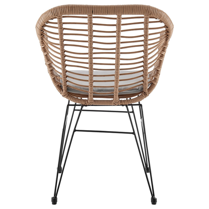 Manhattan Comfort Antibes 1.0 Steel Rattan 3-Piece Patio Conversation Set - Grey