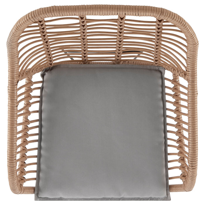 Manhattan Comfort Antibes 1.0 Steel Rattan 3-Piece Patio Conversation Set - Grey