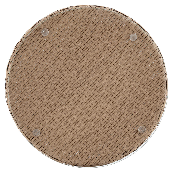 Manhattan Comfort Antibes 1.0 Steel Rattan 3-Piece Patio Conversation Set - Grey