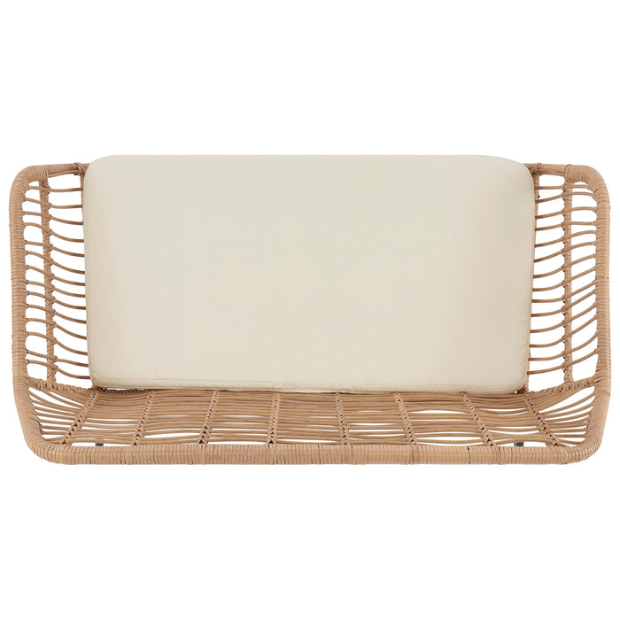 Manhattan Comfort Antibes 2.0 Steel Rattan 4-Piece Patio Conversation Set - Cream