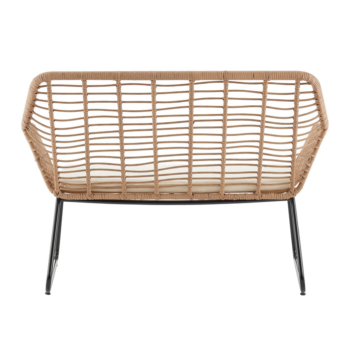 Manhattan Comfort Antibes 2.0 Steel Rattan 4-Piece Patio Conversation Set - Cream