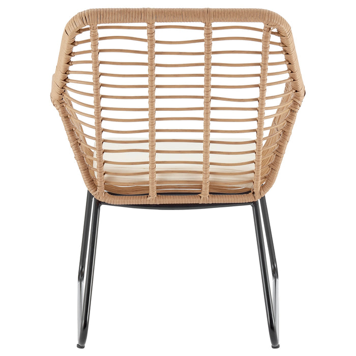 Manhattan Comfort Antibes 2.0 Steel Rattan 4-Piece Patio Conversation Set - Cream