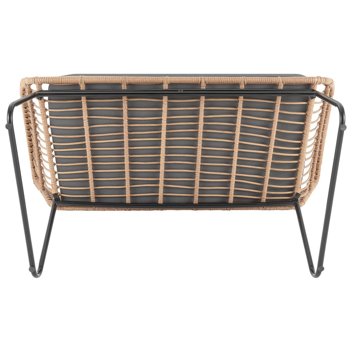 Manhattan Comfort Antibes 2.0 Steel Rattan 4-Piece Patio Conversation Set - Grey