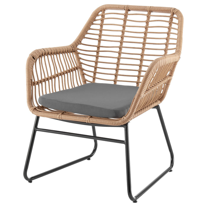 Manhattan Comfort Antibes 2.0 Steel Rattan 4-Piece Patio Conversation Set - Grey