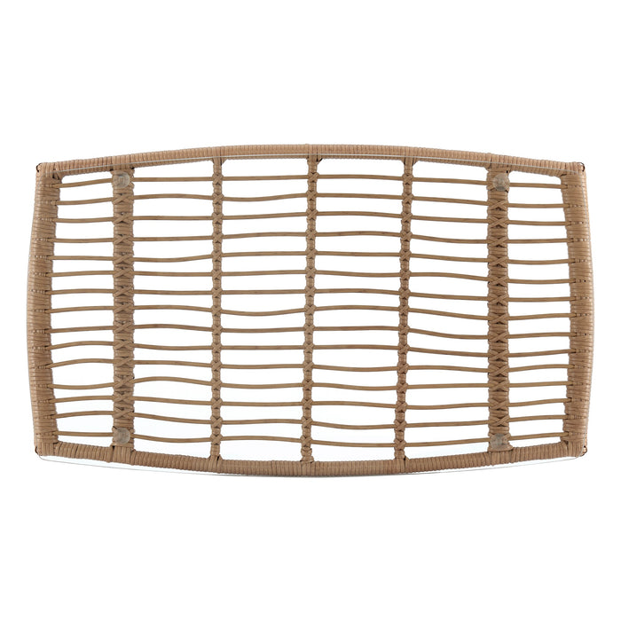 Manhattan Comfort Antibes 2.0 Steel Rattan 4-Piece Patio Conversation Set - Grey