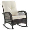 Manhattan Comfort Furttuo Steel Rattan Patio Outdoor Rocking Chair - Cream