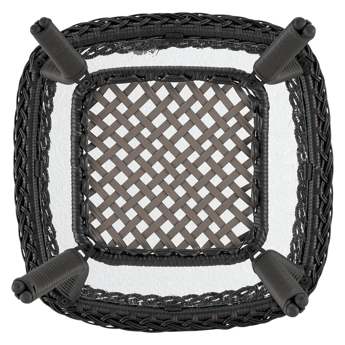 Manhattan Comfort Fruttuo Swivel Steel Rattan 3-Piece Patio Conversation Set - Cream