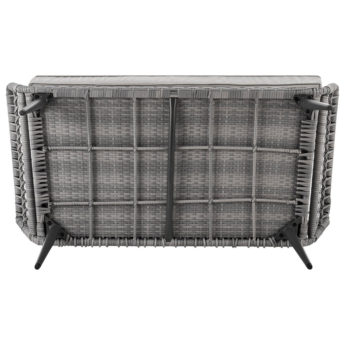 Manhattan Comfort Portofino Rope Wicker 4-Piece Patio Conversation Set - Grey