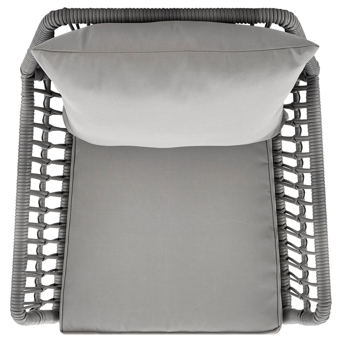 Manhattan Comfort Portofino Rope Wicker 4-Piece Patio Conversation Set - Grey