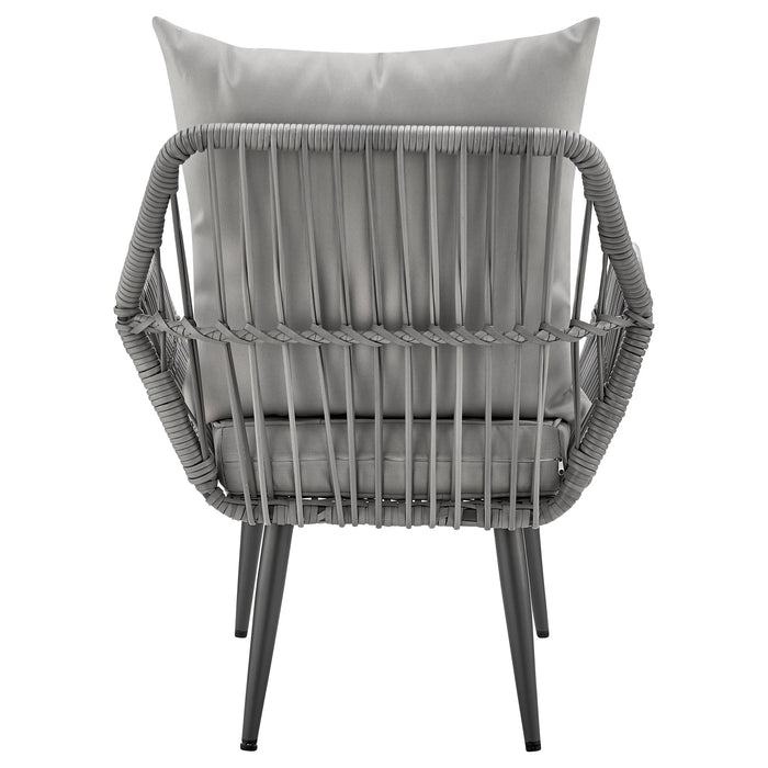 Manhattan Comfort Portofino Rope Wicker 4-Piece Patio Conversation Set - Grey