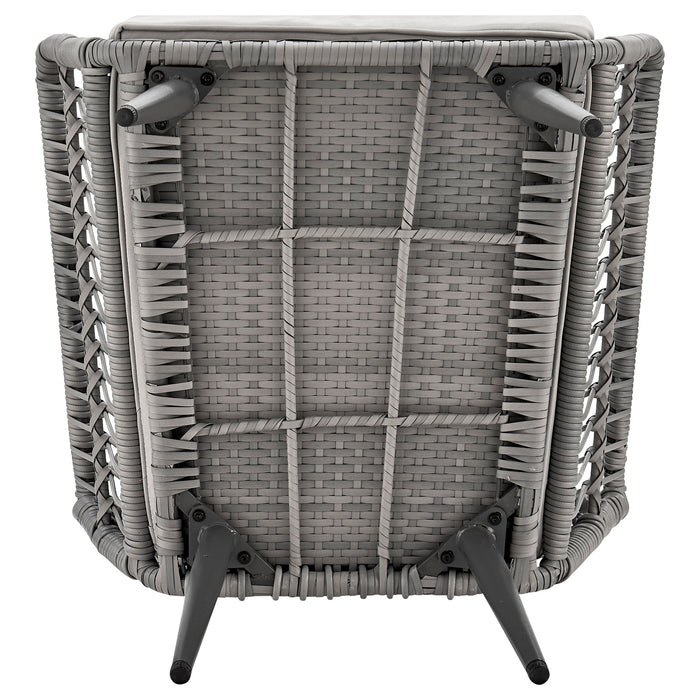 Manhattan Comfort Portofino Rope Wicker 4-Piece Patio Conversation Set - Grey