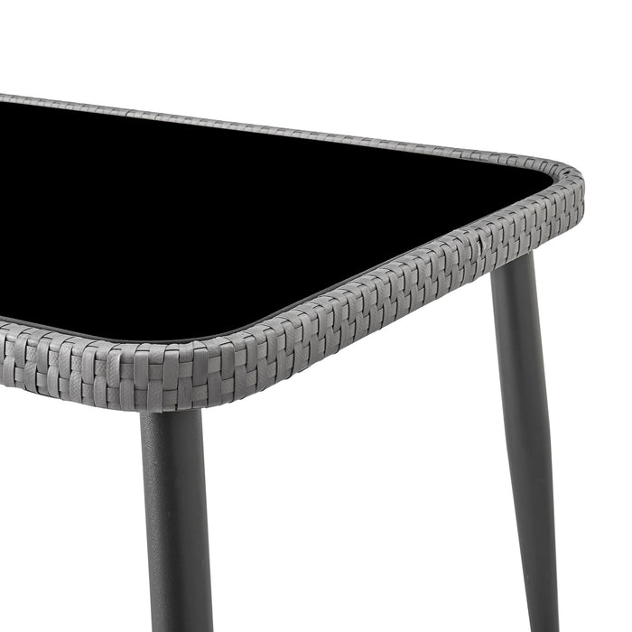 Manhattan Comfort Portofino Rope Wicker 4-Piece Patio Conversation Set - Grey