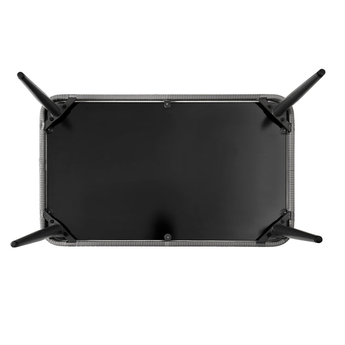 Manhattan Comfort Portofino Rope Wicker 4-Piece Patio Conversation Set - Grey