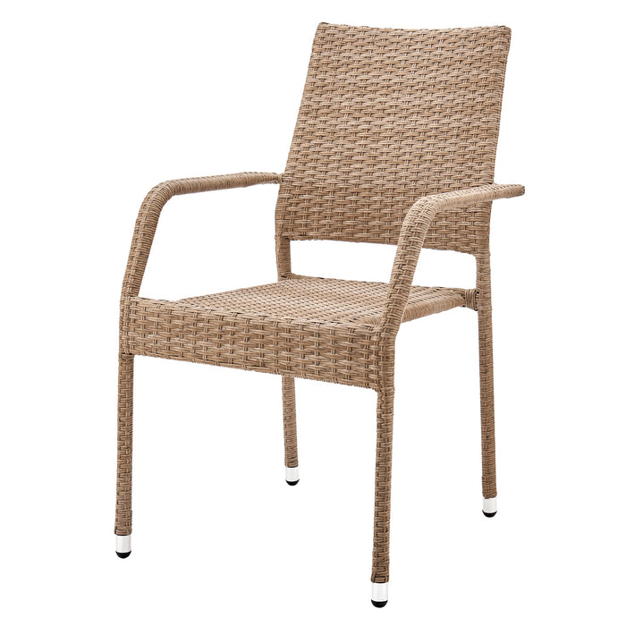 Manhattan Comfort Genoa Patio Dining Armchair - Tan Weave