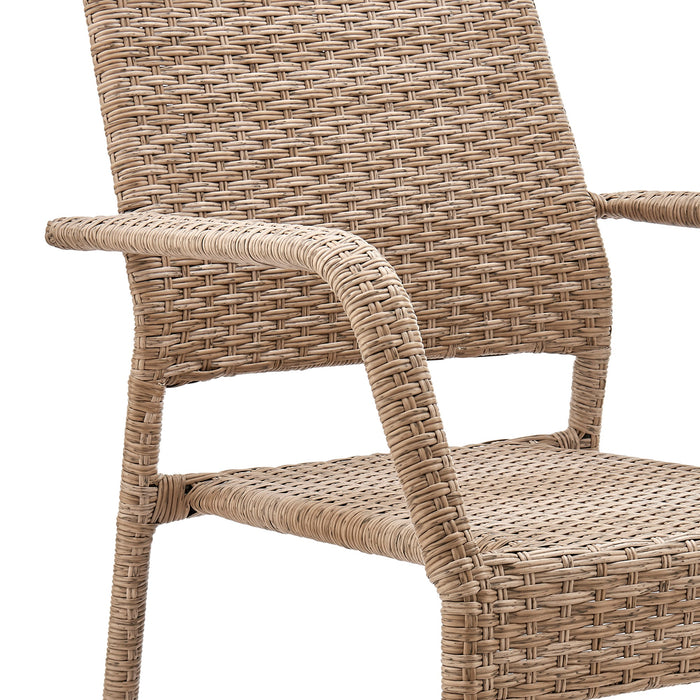 Manhattan Comfort Genoa Patio Dining Armchair - Tan Weave