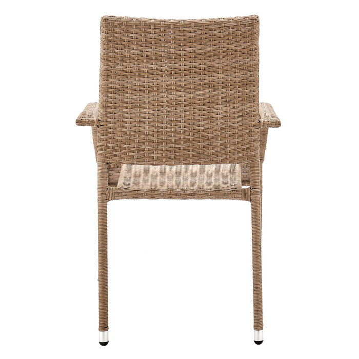 Manhattan Comfort Genoa Patio Dining Armchair - Tan Weave