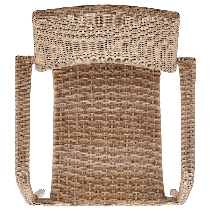 Manhattan Comfort Genoa Patio Dining Armchair - Tan Weave