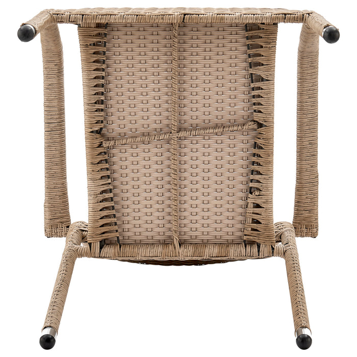 Manhattan Comfort Genoa Patio Dining Armchair - Tan Weave