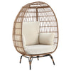 Manhattan Comfort Spezia Freestanding Steel & Rattan Patio Outdoor Egg Chair - Cream