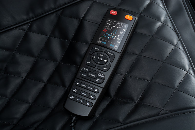 Remedy 48.4\" Faux Leather Reclining Massage Chair - Black