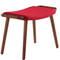 Manhattan Comfort Geta Ottoman - Red & Antique Walnut