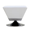 Manhattan Comfort Diamond Polished Chrome Swivel Ottoman - White
