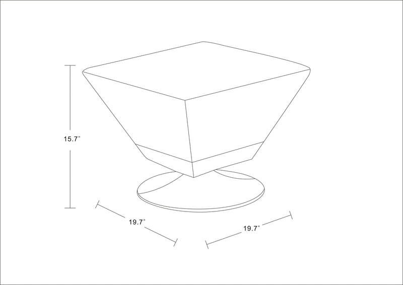 Manhattan Comfort Diamond Polished Chrome Swivel Ottoman - Yellow