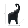 10.75” Contemporary Elephant Figurine – Matte Black | Figurine d’éléphant contemporaine de 10,75 po - noir mat