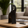 10.75” Contemporary Elephant Figurine – Matte Black | Figurine d’éléphant contemporaine de 10,75 po - noir mat