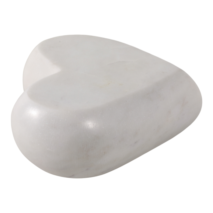 5” Natural Stone Marble Heart – White