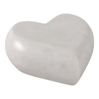 5” Natural Stone Marble Heart – White