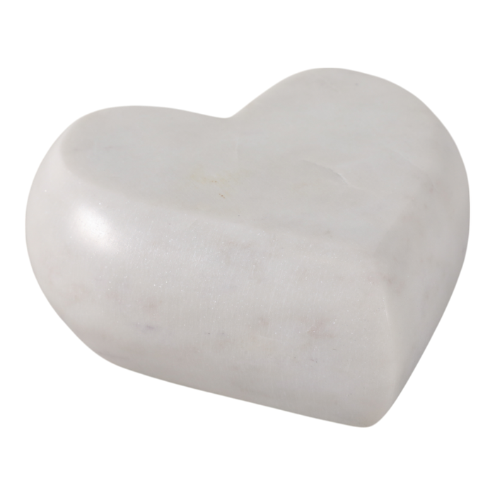 5” Natural Stone Marble Heart – White