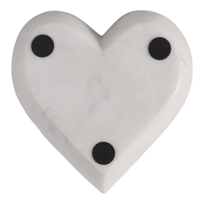 5” Natural Stone Marble Heart – White